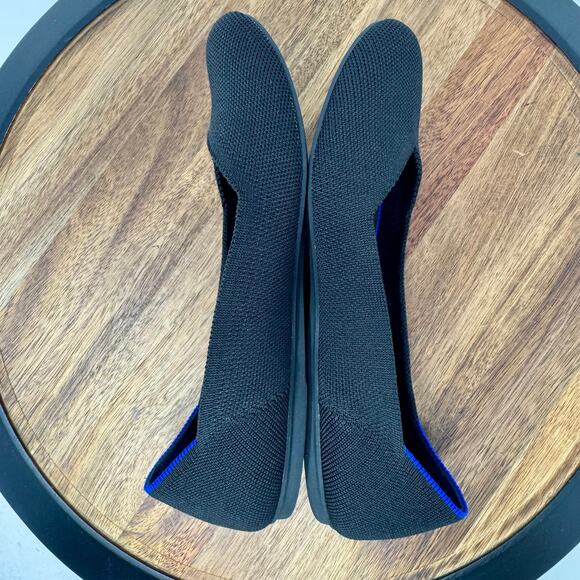 Rothy's The Flat Women's 7.5 Black Blue Round Toe Slip On Flats Shoes - Picture 5 of 7